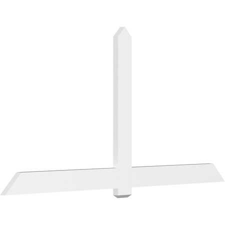 Ekena Millwork Eugene Architectural Grade PVC Gable Bracket, 96"W x 48"H x 2"D x 6"F, 12/12 Pitch GBP096X48X0206EUG00